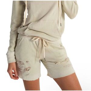 n:Philanthropy size S Coco Casual Pull On Lounge Short Beige Distressed Grunge